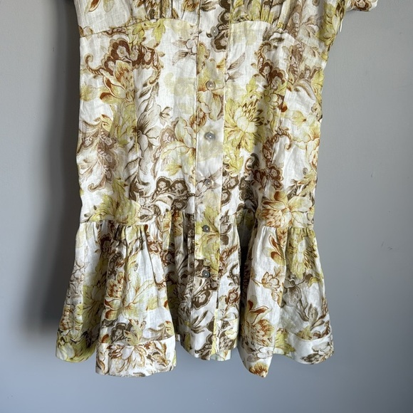 ALEMAIS linen floral mini dress 8 - Picture 4 of 12